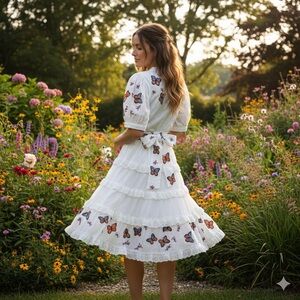 Jessakae Flutter Dress Butteryfly puff sleeve tiered cottage core prairie